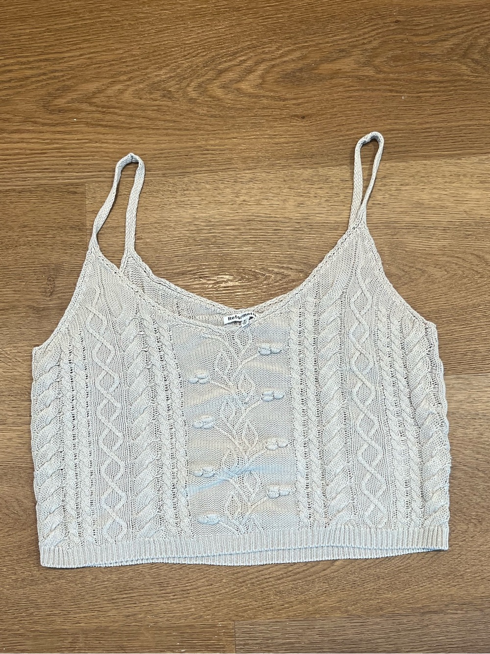 Reformation Crochet Knit Crop Camisole
